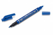 Маркер перманентный двухсторонний Pen Twin Tip New, синий, 0.3-0.6/0.8-1.2 мм sela25
